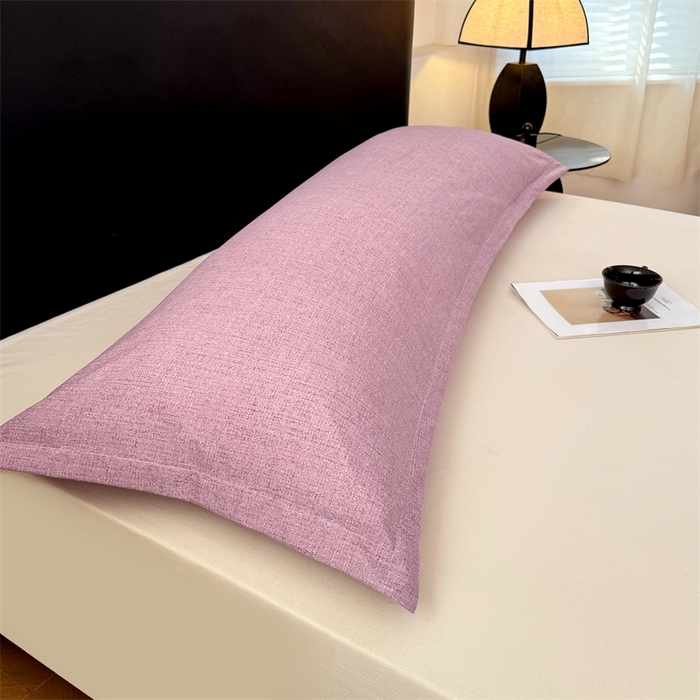 91家纺网 家纺一手货源 找家纺 梦舒羽 2025新款原麻双人枕套宿舍情侣枕芯套家用加长枕头套内胆套仿亚麻 星野紫