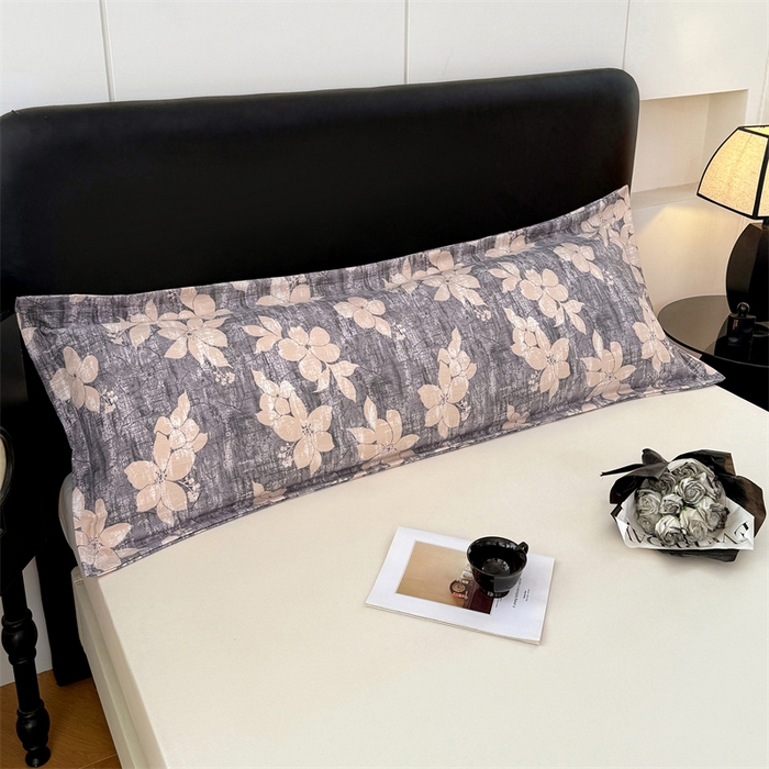 91家纺网 家纺一手货源 找家纺 梦舒羽 2025新款原麻双人枕套宿舍情侣枕芯套家用加长枕头套内胆套仿亚麻 陌上花开-咖