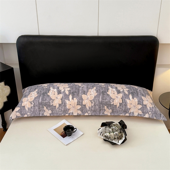 91家纺网 家纺一手货源 找家纺 梦舒羽 2025新款原麻双人枕套宿舍情侣枕芯套家用加长枕头套内胆套仿亚麻 陌上花开-咖