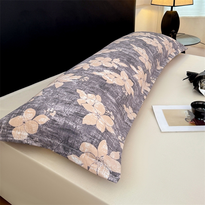 91家纺网 家纺一手货源 找家纺 梦舒羽 2025新款原麻双人枕套宿舍情侣枕芯套家用加长枕头套内胆套仿亚麻 陌上花开-咖