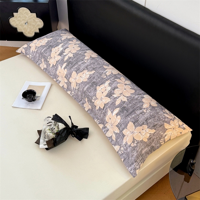 91家纺网 家纺一手货源 找家纺 梦舒羽 2025新款原麻双人枕套宿舍情侣枕芯套家用加长枕头套内胆套仿亚麻 陌上花开-咖