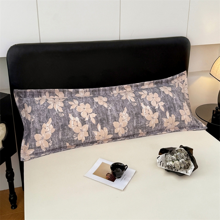 91家纺网 家纺一手货源 找家纺 梦舒羽 2025新款原麻双人枕套宿舍情侣枕芯套家用加长枕头套内胆套仿亚麻 陌上花开-咖