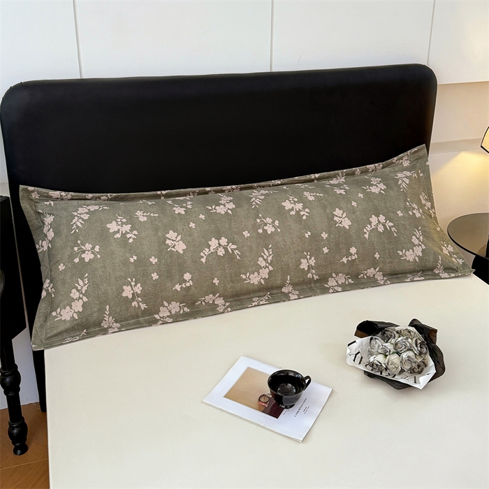 91家纺网 家纺一手货源 找家纺 梦舒羽 2025新款原麻双人枕套宿舍情侣枕芯套家用加长枕头套内胆套仿亚麻 曼妙花园