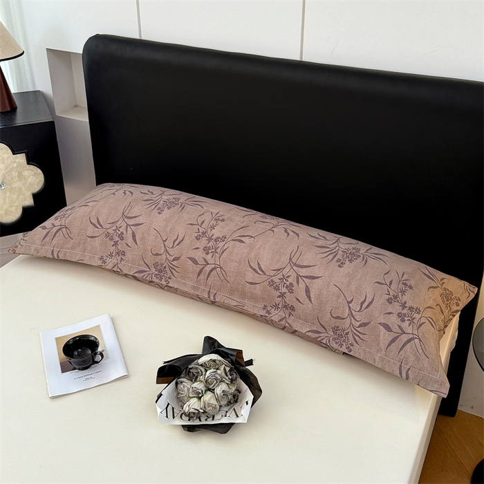 91家纺网 家纺一手货源 找家纺 梦舒羽 2025新款原麻双人枕套宿舍情侣枕芯套家用加长枕头套内胆套仿亚麻 素锦