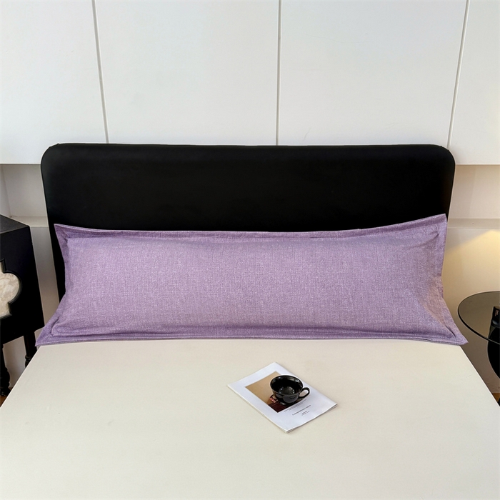 91家纺网 家纺一手货源 找家纺 梦舒羽 2025新款原麻双人枕套宿舍情侣枕芯套家用加长枕头套内胆套仿亚麻 罗兰紫