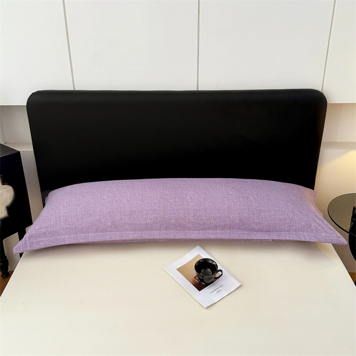 91家纺网 家纺一手货源 找家纺 梦舒羽 2025新款原麻双人枕套宿舍情侣枕芯套家用加长枕头套内胆套仿亚麻 罗兰紫