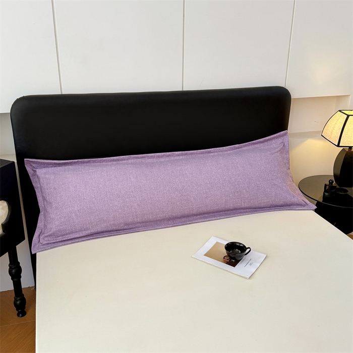 91家纺网 家纺一手货源 找家纺 梦舒羽 2025新款原麻双人枕套宿舍情侣枕芯套家用加长枕头套内胆套仿亚麻 罗兰紫