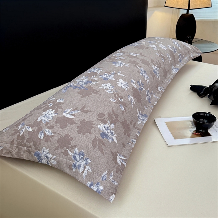 91家纺网 家纺一手货源 找家纺 梦舒羽 2025新款原麻双人枕套宿舍情侣枕芯套家用加长枕头套内胆套仿亚麻 漫步花丛-蓝