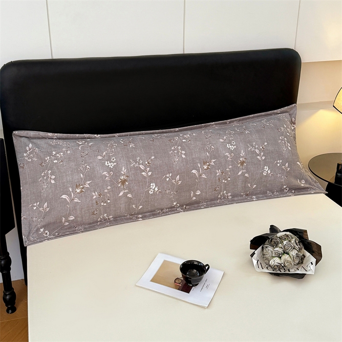 91家纺网 家纺一手货源 找家纺 梦舒羽 2025新款原麻双人枕套宿舍情侣枕芯套家用加长枕头套内胆套仿亚麻 花蕾