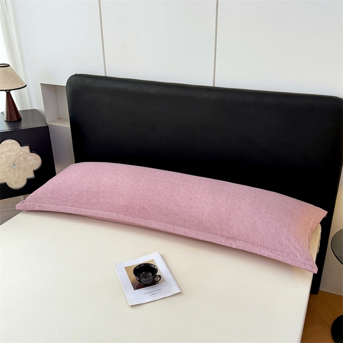 91家纺网 家纺一手货源 找家纺 梦舒羽 2025新款原麻双人枕套宿舍情侣枕芯套家用加长枕头套内胆套仿亚麻 星野紫