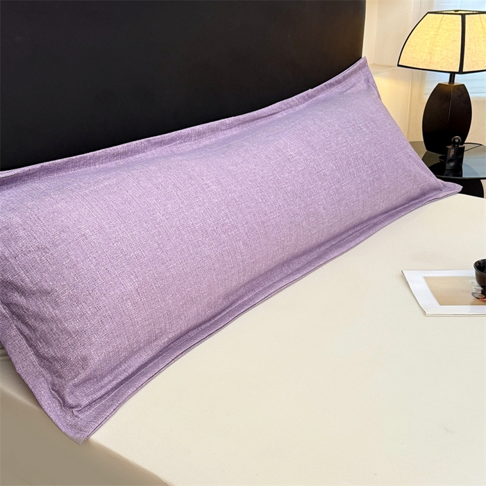 梦舒羽 2025新款原麻双人枕套宿舍情侣枕芯套家用加长枕头套内胆套仿亚麻 罗兰紫