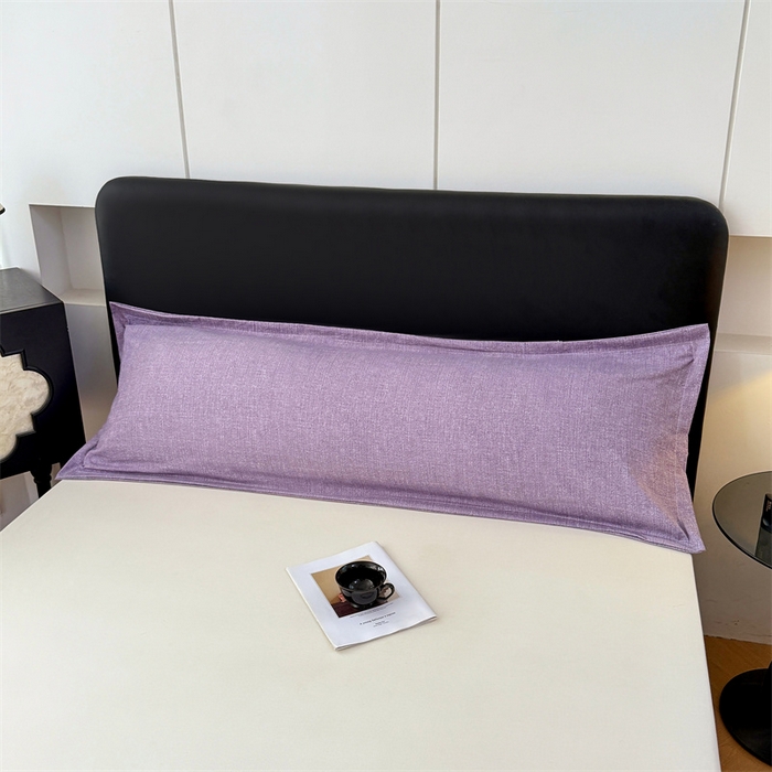 91家纺网 家纺一手货源 找家纺 梦舒羽 2025新款原麻双人枕套宿舍情侣枕芯套家用加长枕头套内胆套仿亚麻 罗兰紫
