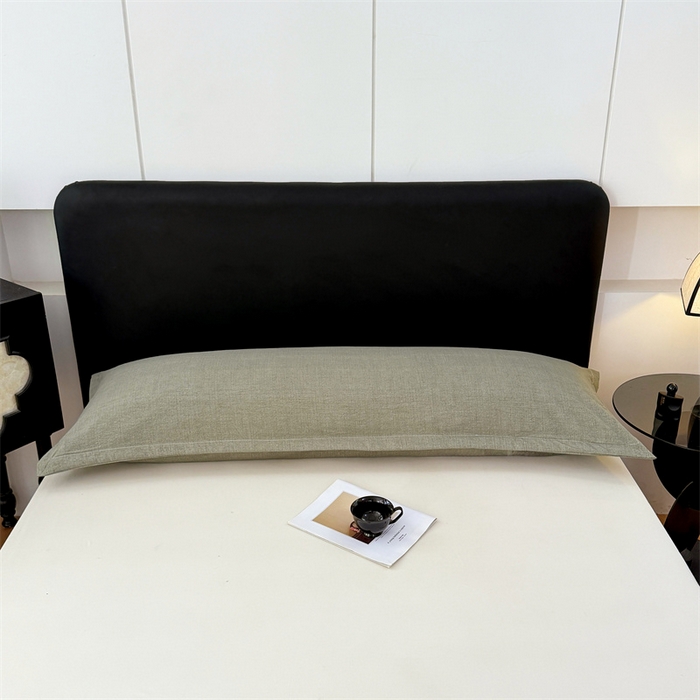 91家纺网 家纺一手货源 找家纺 梦舒羽 2025新款原麻双人枕套宿舍情侣枕芯套家用加长枕头套内胆套仿亚麻 云杉绿