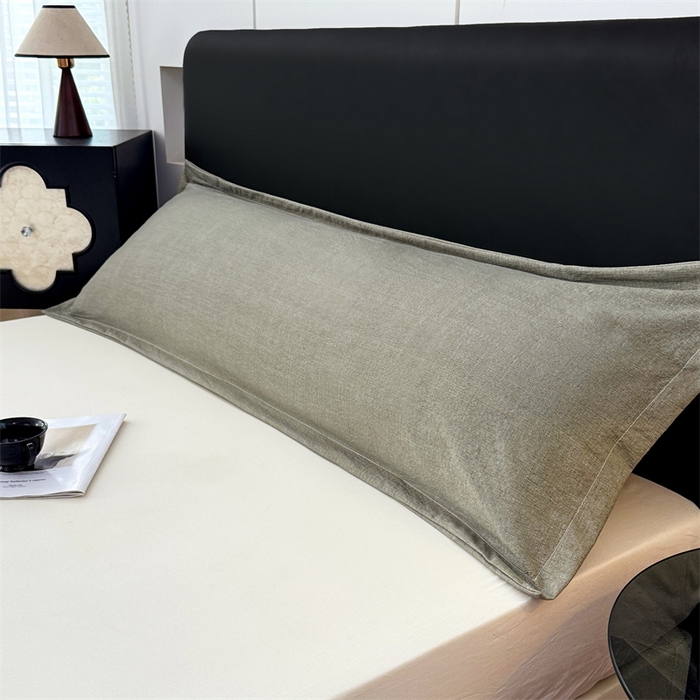 91家纺网 家纺一手货源 找家纺 梦舒羽 2025新款原麻双人枕套宿舍情侣枕芯套家用加长枕头套内胆套仿亚麻 云杉绿