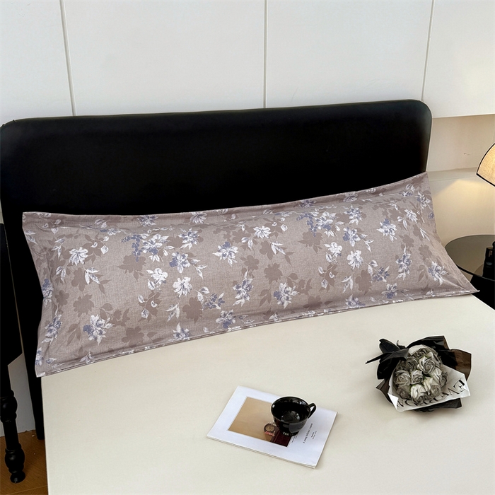 91家纺网 家纺一手货源 找家纺 梦舒羽 2025新款原麻双人枕套宿舍情侣枕芯套家用加长枕头套内胆套仿亚麻 漫步花丛-蓝