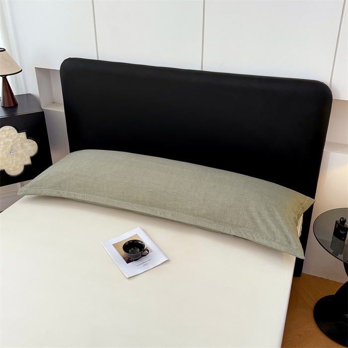 91家纺网 家纺一手货源 找家纺 梦舒羽 2025新款原麻双人枕套宿舍情侣枕芯套家用加长枕头套内胆套仿亚麻 云杉绿