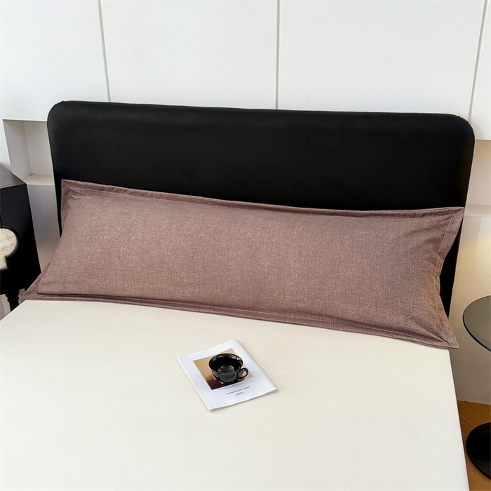 91家纺网 家纺一手货源 找家纺 梦舒羽 2025新款原麻双人枕套宿舍情侣枕芯套家用加长枕头套内胆套仿亚麻 慕斯咖