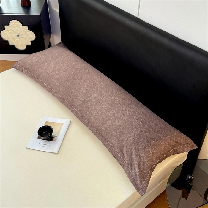 91家纺网 家纺一手货源 找家纺 梦舒羽 2025新款原麻双人枕套宿舍情侣枕芯套家用加长枕头套内胆套仿亚麻 慕斯咖