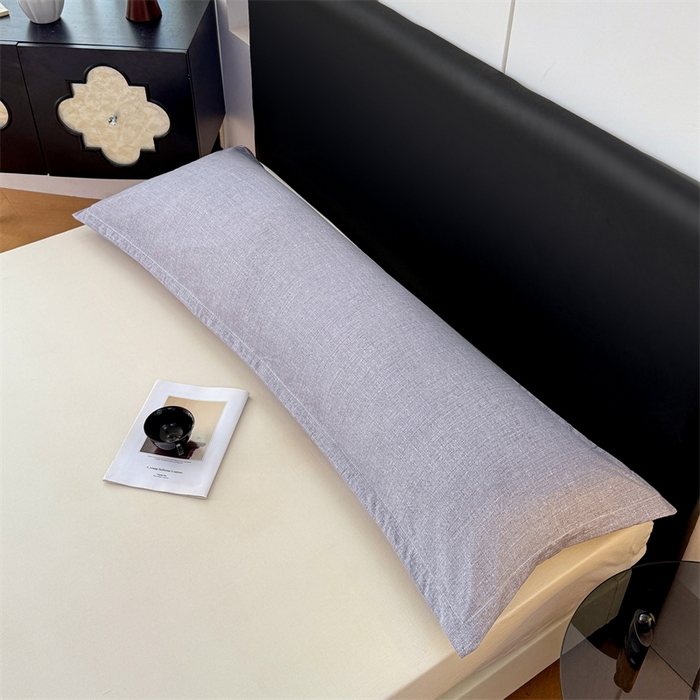 91家纺网 家纺一手货源 找家纺 梦舒羽 2025新款原麻双人枕套宿舍情侣枕芯套家用加长枕头套内胆套仿亚麻 冰雾灰