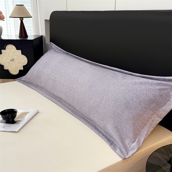 91家纺网 家纺一手货源 找家纺 梦舒羽 2025新款原麻双人枕套宿舍情侣枕芯套家用加长枕头套内胆套仿亚麻 冰雾灰