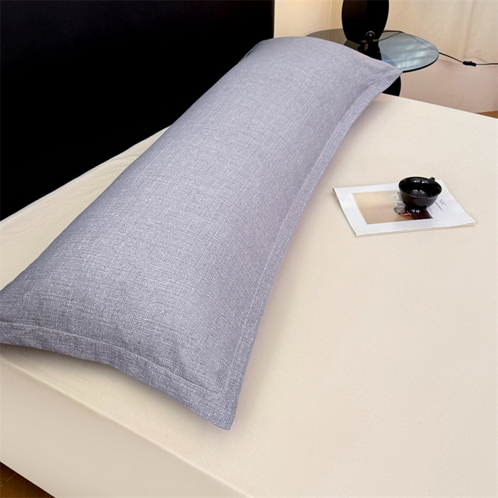 91家纺网 家纺一手货源 找家纺 梦舒羽 2025新款原麻双人枕套宿舍情侣枕芯套家用加长枕头套内胆套仿亚麻 冰雾灰