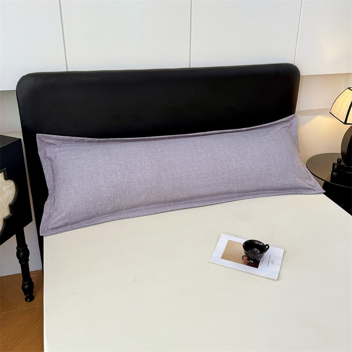 91家纺网 家纺一手货源 找家纺 梦舒羽 2025新款原麻双人枕套宿舍情侣枕芯套家用加长枕头套内胆套仿亚麻 冰雾灰