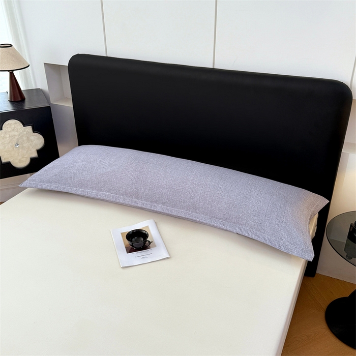 91家纺网 家纺一手货源 找家纺 梦舒羽 2025新款原麻双人枕套宿舍情侣枕芯套家用加长枕头套内胆套仿亚麻 冰雾灰