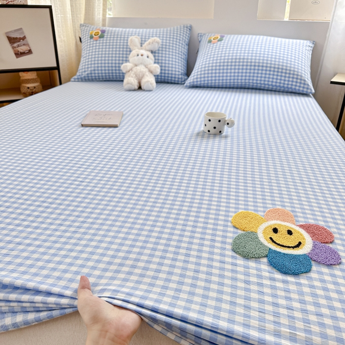 佳汐蓝家纺 2025新款秋冬水洗棉单床笠单品床笠单件床笠 彩虹花