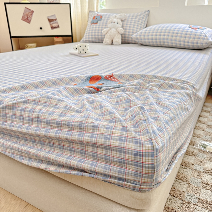 91家纺网 家纺一手货源 找家纺 佳汐蓝家纺 2025新款秋冬水洗棉单床笠单品床笠单件床笠 吨吨象