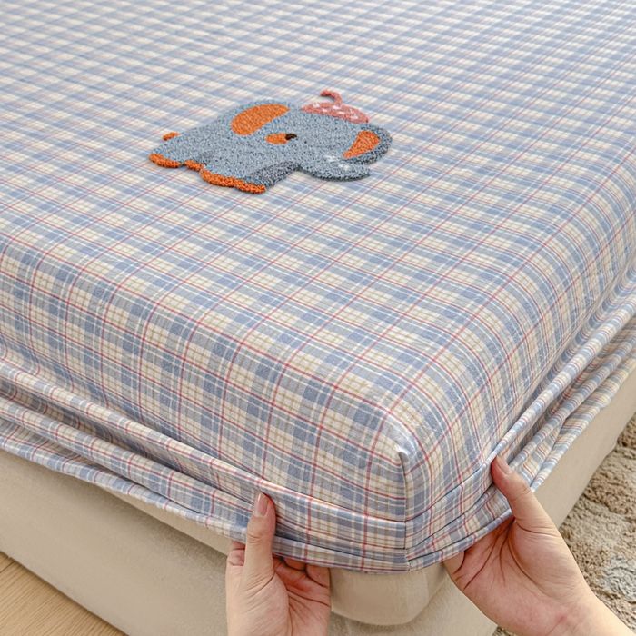 91家纺网 家纺一手货源 找家纺 佳汐蓝家纺 2025新款秋冬水洗棉单床笠单品床笠单件床笠 吨吨象