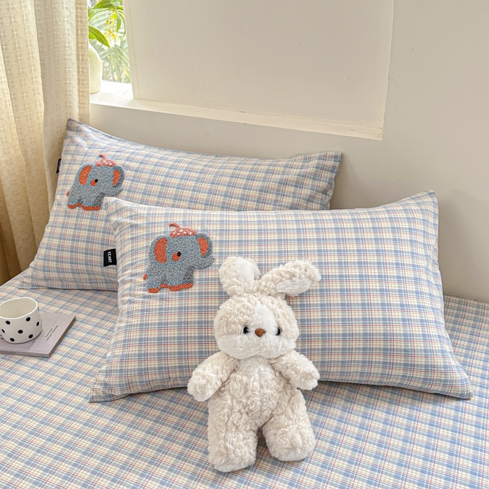 91家纺网 家纺一手货源 找家纺 佳汐蓝家纺 2025新款秋冬水洗棉单床笠单品床笠单件床笠 吨吨象