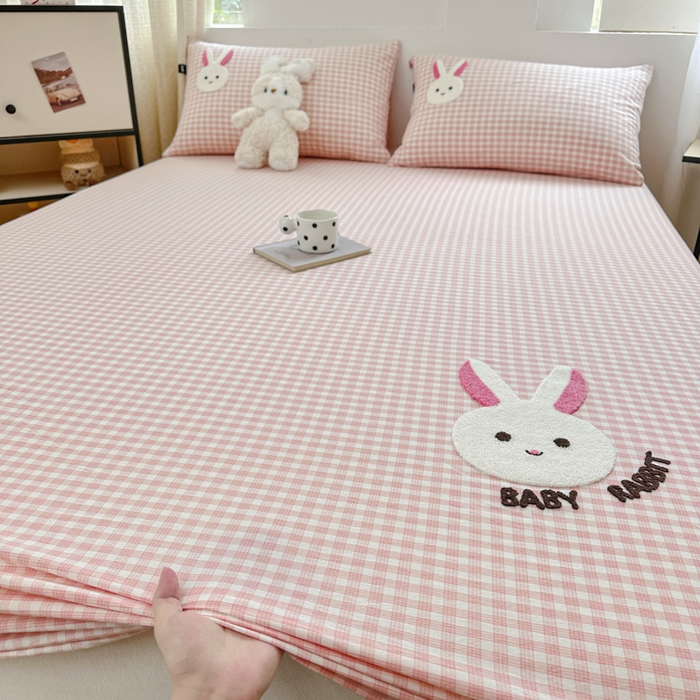 佳汐蓝家纺 2025新款秋冬水洗棉单床笠单品床笠单件床笠 甜甜兔