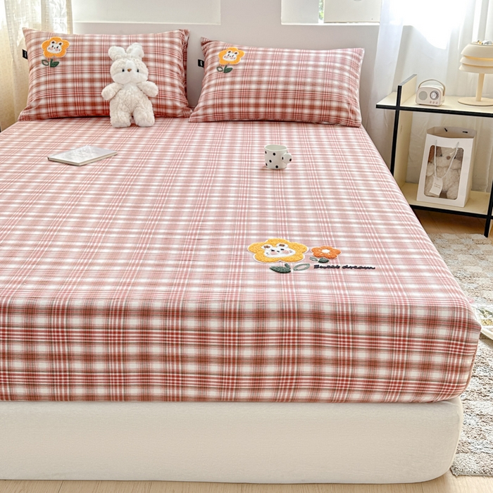 91家纺网 家纺一手货源 找家纺 佳汐蓝家纺 2025新款秋冬水洗棉单床笠单品床笠单件床笠 兔兔花