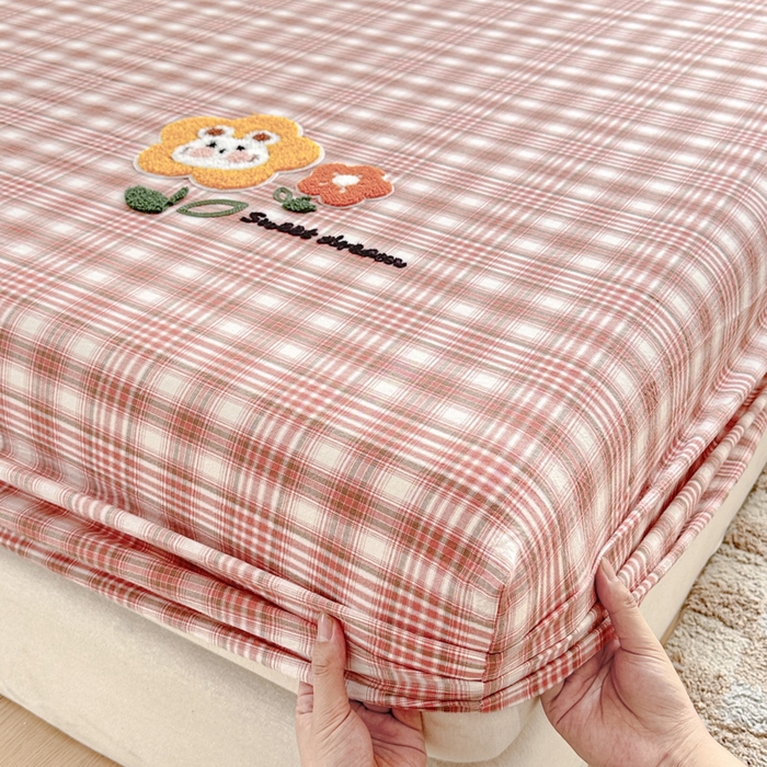 91家纺网 家纺一手货源 找家纺 佳汐蓝家纺 2025新款秋冬水洗棉单床笠单品床笠单件床笠 兔兔花