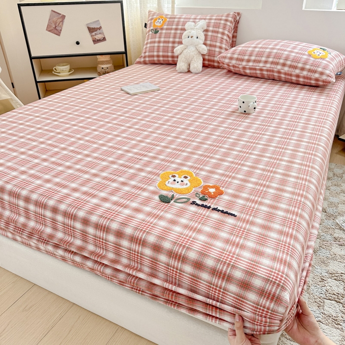 91家纺网 家纺一手货源 找家纺 佳汐蓝家纺 2025新款秋冬水洗棉单床笠单品床笠单件床笠 兔兔花