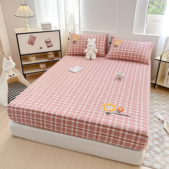 91家纺网 家纺一手货源 找家纺 佳汐蓝家纺 2025新款秋冬水洗棉单床笠单品床笠单件床笠 兔兔花