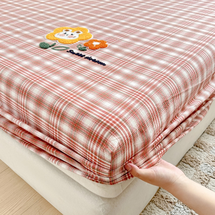 91家纺网 家纺一手货源 找家纺 佳汐蓝家纺 2025新款秋冬水洗棉单床笠单品床笠单件床笠 兔兔花