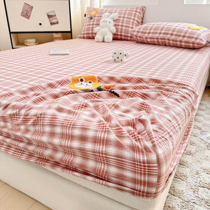 91家纺网 家纺一手货源 找家纺 佳汐蓝家纺 2025新款秋冬水洗棉单床笠单品床笠单件床笠 兔兔花