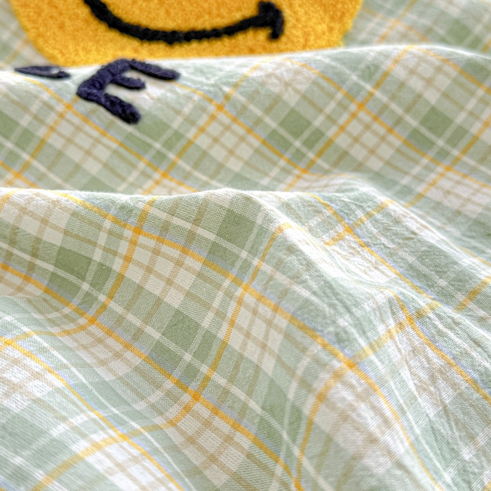 91家纺网 家纺一手货源 找家纺 佳汐蓝家纺 2025新款秋冬水洗棉单床笠单品床笠单件床笠 微笑