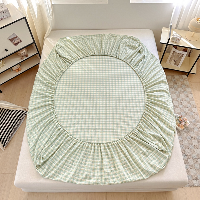 91家纺网 家纺一手货源 找家纺 佳汐蓝家纺 2025新款秋冬水洗棉单床笠单品床笠单件床笠 微笑