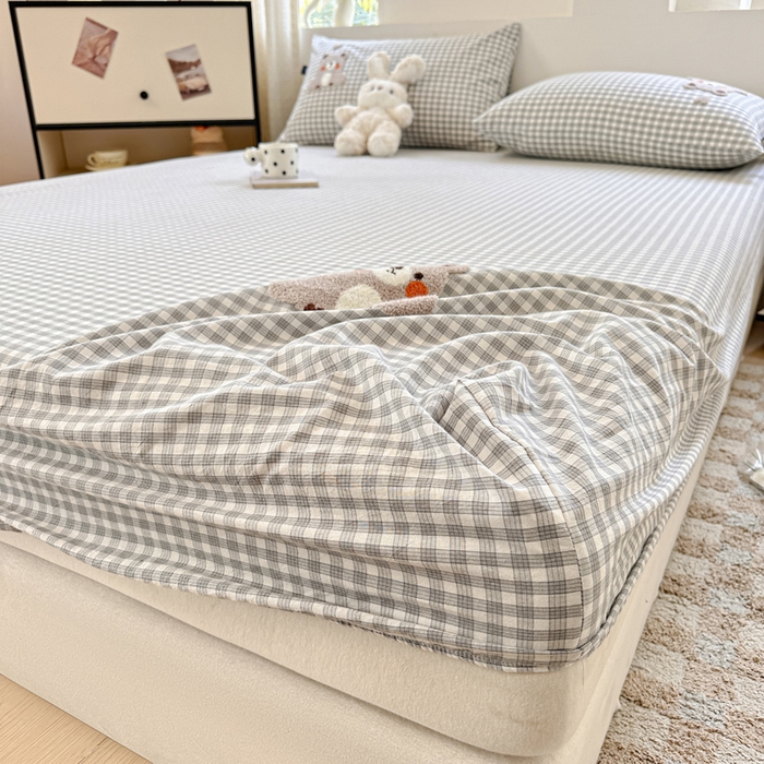 91家纺网 家纺一手货源 找家纺 佳汐蓝家纺 2025新款秋冬水洗棉单床笠单品床笠单件床笠 熊嘟嘟