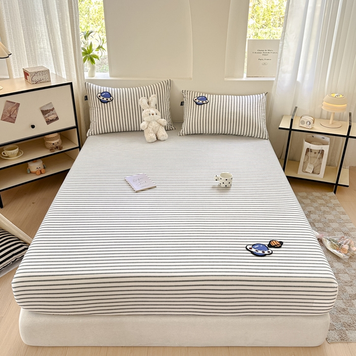 91家纺网 家纺一手货源 找家纺 佳汐蓝家纺 2025新款秋冬水洗棉单床笠单品床笠单件床笠 宇宙星球