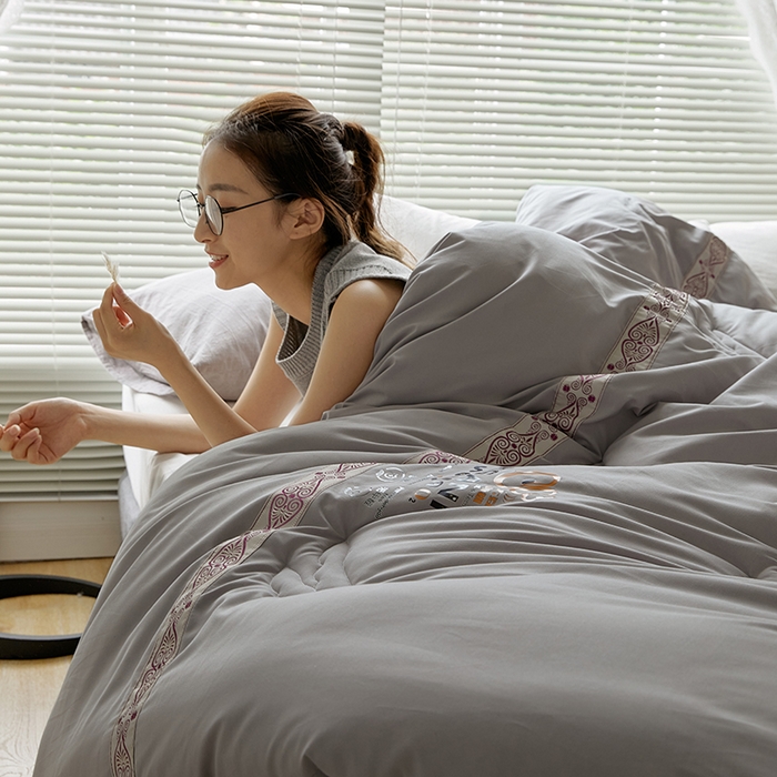 91家纺网 家纺一手货源 找家纺 VIP被业 2025新款爱永恒大豆冬被水洗棉春秋被被子被芯 爱永恒-绅士灰