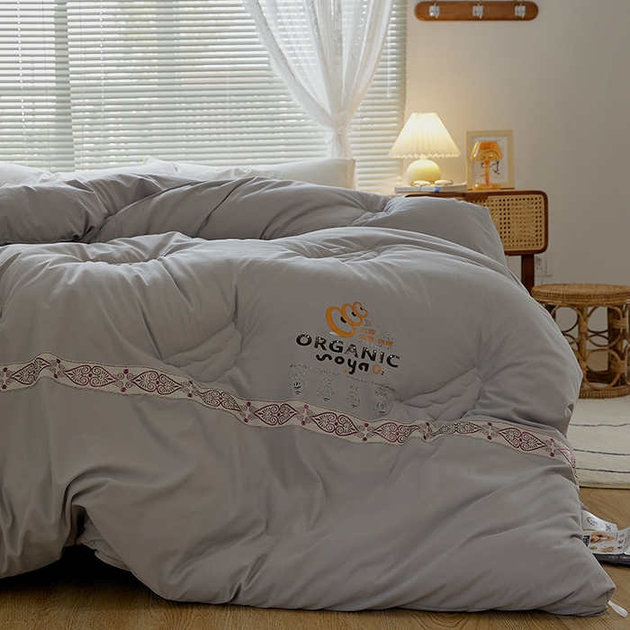 91家纺网 家纺一手货源 找家纺 VIP被业 2025新款爱永恒大豆冬被水洗棉春秋被被子被芯 爱永恒-绅士灰