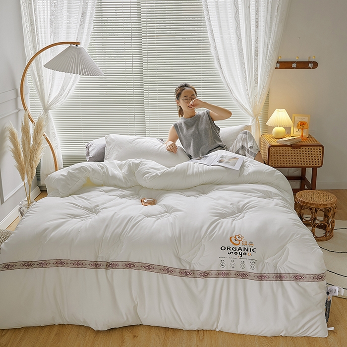 91家纺网 家纺一手货源 找家纺 VIP被业 2025新款爱永恒大豆冬被水洗棉春秋被被子被芯 爱永恒-珍珠白