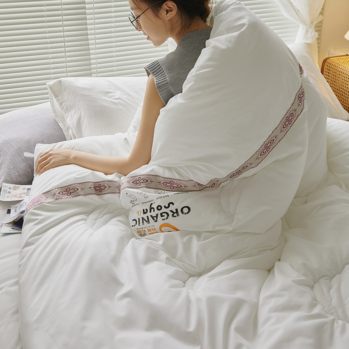 91家纺网 家纺一手货源 找家纺 VIP被业 2025新款爱永恒大豆冬被水洗棉春秋被被子被芯 爱永恒-珍珠白