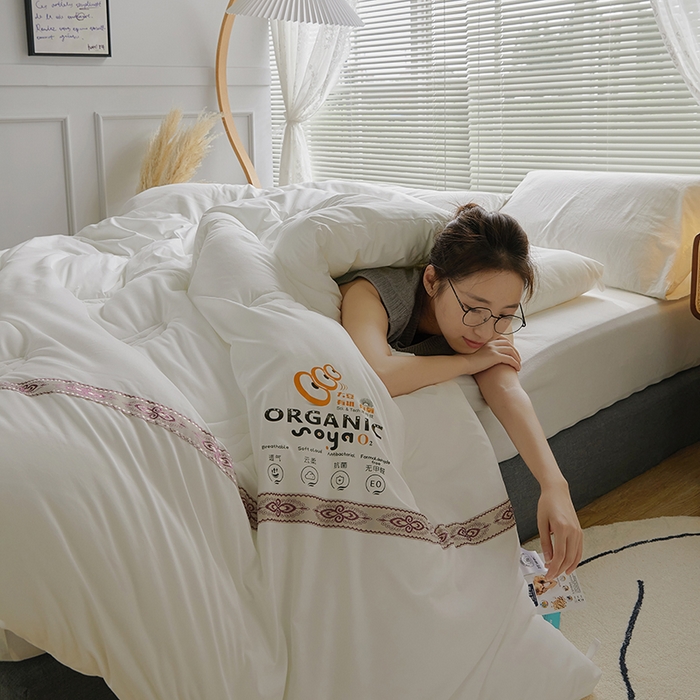 91家纺网 家纺一手货源 找家纺 VIP被业 2025新款爱永恒大豆冬被水洗棉春秋被被子被芯 爱永恒-珍珠白