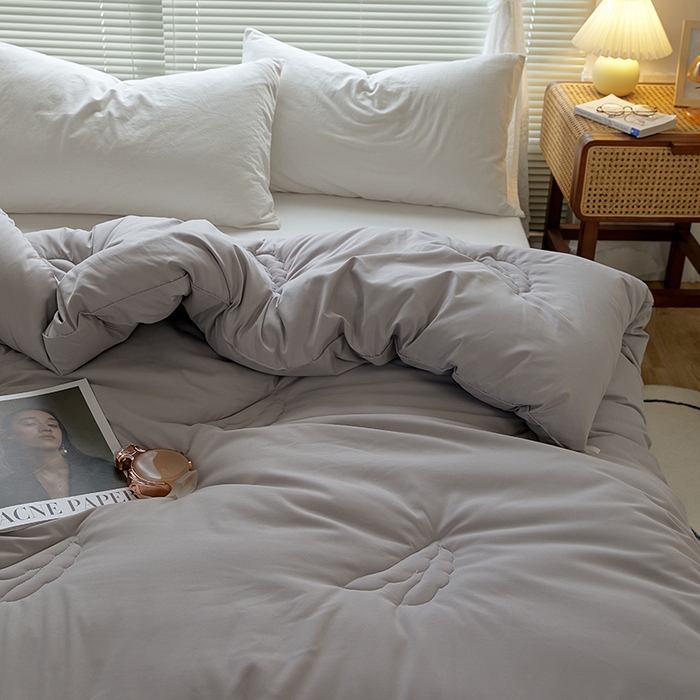 91家纺网 家纺一手货源 找家纺 VIP被业 2025新款爱永恒大豆冬被水洗棉春秋被被子被芯 爱永恒-绅士灰