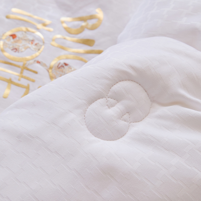 91家纺网 家纺一手货源 找家纺 VIP被业 2025新款提压花立体大豆冬被磨毛春秋被被芯 白色