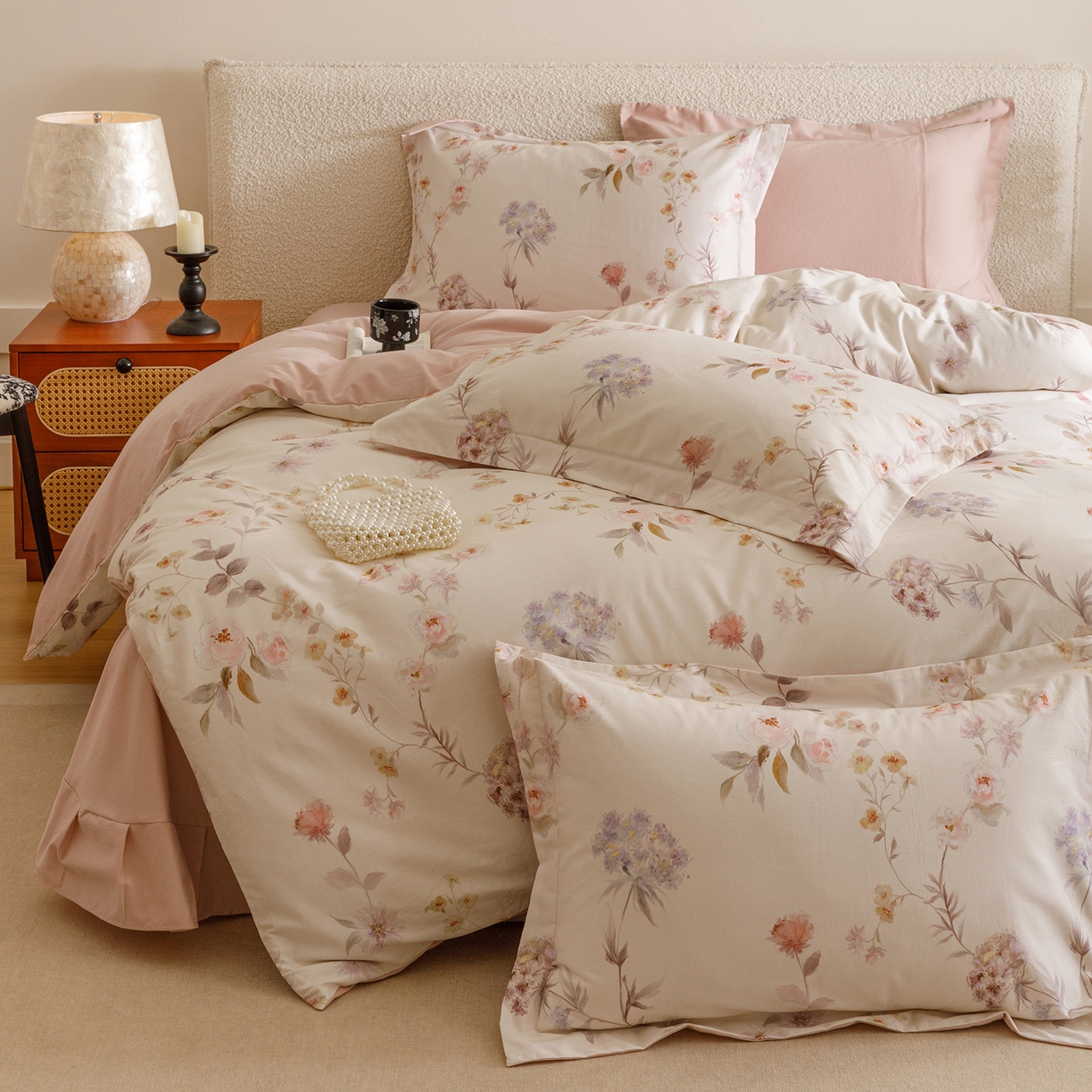 91家纺网 家纺一手货源 找家纺 爱思佳 2025新款加厚全棉纯棉磨毛数码印花四件套 初茅